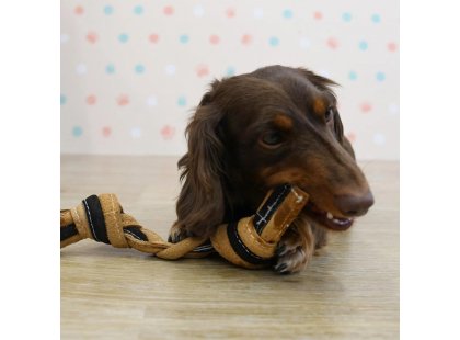Фото 4 -  іграшки DoggyMan Leather Rabbit with Rope жувальна іграшка для собак КІСТКА З ВУЗЛАМИ