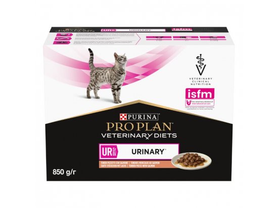 Фото - ветеринарні корми Purina Pro Plan (Пуріна Про План) Veterinary Diets UR Urinary Salmon вологий лікувальний корм для кішок для розчинення струвітного каміння ЛОСОСЬ