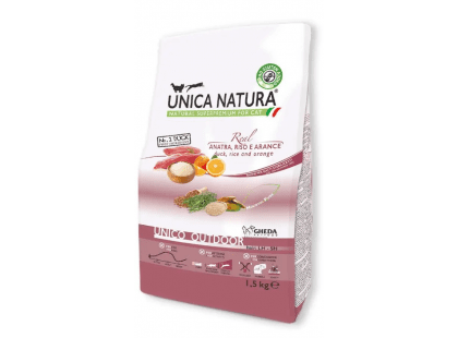 Фото - сухой корм Gheda Unica Natura Unico Outdoor Duck, Rice and Orange сухой корм для кошек, бывающих на улице УТКА, РИС И АПЕЛЬСИН