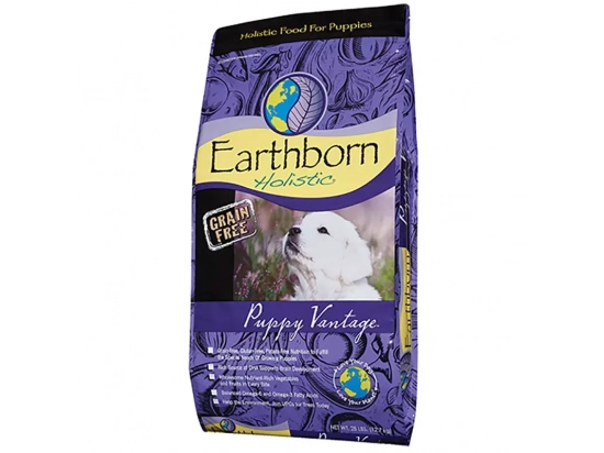 Фото - сухой корм Earthborn Holistic (Эрсборн Холистик) PUPPY VANTAGE GRAIN FREE (КУРИЦА И БЕЛАЯ РЫБА) беззерновой корм для щенков 12,7 кг