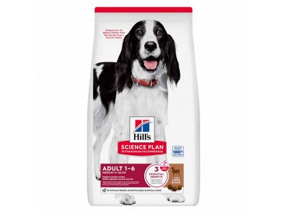 Фото 2 -  сухой корм Hill's Science Plan Fitness ADULT MEDIUM корм для собак средних пород С ЯГНЕНКОМ И РИСОМ