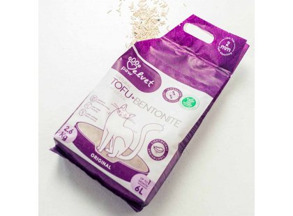 Фото 4 -  наполнители Velvet Paw Tofu+Bentonite Original гороховый наполнитель с бентонитом для кошек БЕЗ АРОМАТА