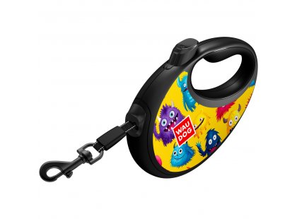 Фото 2 -  рулетки WAUDOG R-leash поводок рулетка с контейнером для пакетов, светоотражающая лента, МОХНАТЫЕ МОНСТРЫ