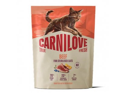 Фото 2 -  сухой корм Carnilove True Fresh Sterilised Beef сухой беззерновой корм для стерилизованных кошек ГОВЯДИНА