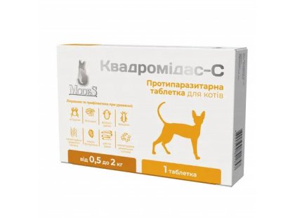 Фото - Modes Квадромидас-C таблетки от блох, клещей и гельминтов для кошек от блох и клещей Modes Квадромидас-C таблетки от блох, клещей и гельминтов для кошек