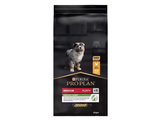 Фото - сухий корм Purina Pro Plan (Пуріна Про План) Puppy Medium Healthy Start Chicken сухий корм для цуценят середніх порід, вагітних та годуючих КУРКА