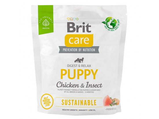 Фото - сухой корм Brit Care Dog Sustainable Puppy Chicken & Insect сухой корм для щенков КУРИЦА и НАСЕКОМЫЕ