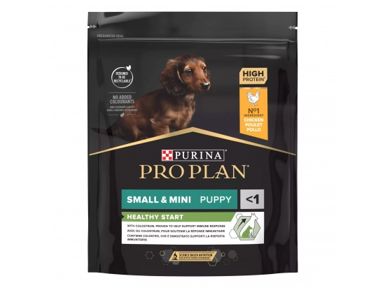 Фото - сухой корм Purina Pro Plan (Пурина Про План) Puppy Small & Mini Healthy Start Chicken сухой корм для щенков мелких пород, беременных и кормящих КУРИЦА