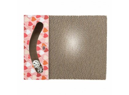 Фото 4 -  дряпалки, з будиночками Trixie Кігтеточка з картону до дня Св. Валентина з м'ячиками, рожева