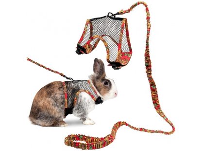 Фото - Flamingo Rabbit Harness With Art Joy Leash шлейка з повідцем для кролика аксесуари Flamingo Rabbit Harness With Art Joy Leash шлейка з повідцем для кролика