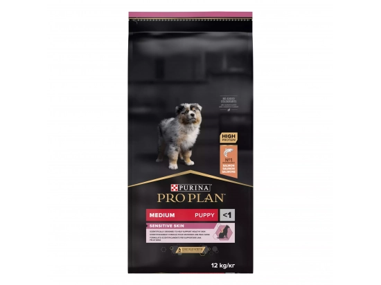 Фото - сухой корм Purina Pro Plan (Пурина Про План) Puppy Medium Sensitive Skin Salmon сухой корм для щенков средних пород с чувствительной кожей ЛОСОСЬ