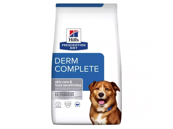 Фото - ветеринарні корми Hill's Prescription Diet Canine Derm Complete корм для собак при харчовій алергії та атопічному дерматиті ЯЙЦЕ та РИС