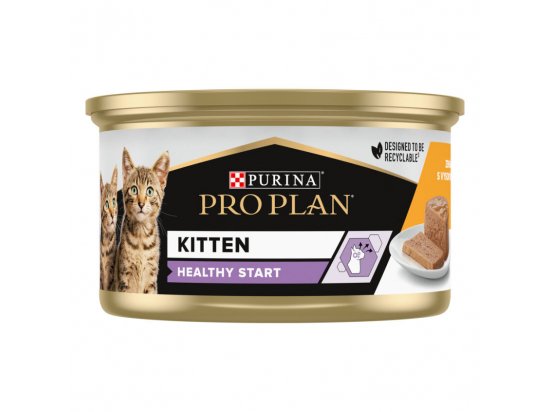 Фото - вологий корм (консерви) Purina Pro Plan (Пуріна Про План) Kitten Healthy Start Chicken вологий корм для кошенят, мус КУРКА