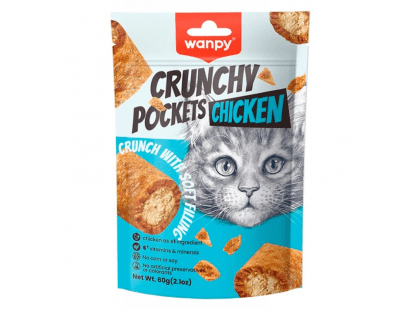 Фото - Wanpy Crunchy Pockets Chicken ласощі для котів КУРКА ласощі Wanpy Crunchy Pockets Chicken ласощі для котів КУРКА