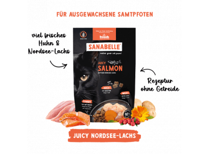 Фото 6 -  сухой корм Bosch Sanabelle Juicy Salmon беззерновой мягкий корм для кошек ЛОСОСЬ