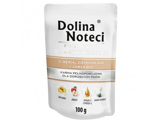 Фото - вологий корм (консерви) Dolina Noteci (Долина Нотечі) Premium вологий корм для собак дрібних порід ГУСАК, КАРТОПЛЯ І ЯБЛУКО