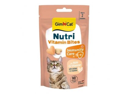 Фото - GimCat Nutri Vitamin Bites Immunity Care вітаміни для котів 12 МІЛЬТИВІТАМІНІВ та КУРКА вітаміни та мінерали GimCat Nutri Vitamin Bites Immunity Care вітаміни для котів 12 МІЛЬТИВІТАМІНІВ та КУРКА