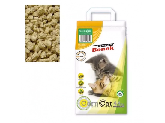 Фото - наполнители Super Benek (Супер Бенек) CORN LINE CAT LITTER FRESH GRASS кукурузный наполнитель для кошачьего туалета АРОМАТ СВЕЖЕСКОШЕННОЙ ТРАВЫ