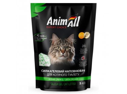 Фото - наповнювачі AnimAll Green Emerald силікагелевий наповнювач для котячого туалету ЗЕЛЕНИЙ СМАРАГД