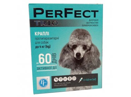 Фото - от блох и клещей Ветсинтез PerFect Trio капли на холку от блох, клещей и глистов для собак