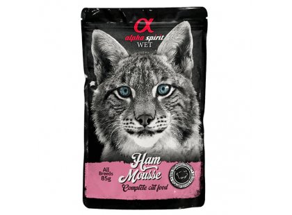 Фото - Alpha Spirit Ham Mousse беззерновий вологий корм для котів СВИНИНА вологий корм (консерви) Alpha Spirit Ham Mousse беззерновий вологий корм для котів СВИНИНА