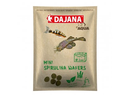 Фото - корм для риб Dajana Mini Spirulina Wafers корм для донних травоядных риб у чіпсах