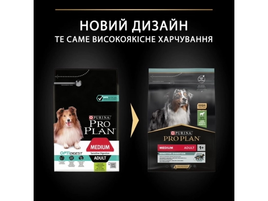 Фото - сухой корм Purina Pro Plan (Пурина Про План) Adult Medium Sensitive Digestion Lamb сухой корм для собак средних пород с чувствительным пищеварением ЯГНЕНОК