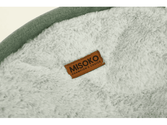 Фото 2 -  спальные места, лежаки, домики Misoko&Co (Мисоко и Ко) Pet Bed Round Plush складной круглый лежак для животных, плюш, СВЕТЛО-ЗЕЛЕНЫЙ