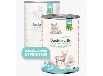 Фото - Baskerville Holistiс консервы для кошек ОЛЕНИНА - КРОЛИК И КОШАЧЬЯ МЯТА влажный корм (консервы) Baskerville Holistiс консервы для кошек ОЛЕНИНА - КРОЛИК И КОШАЧЬЯ МЯТА