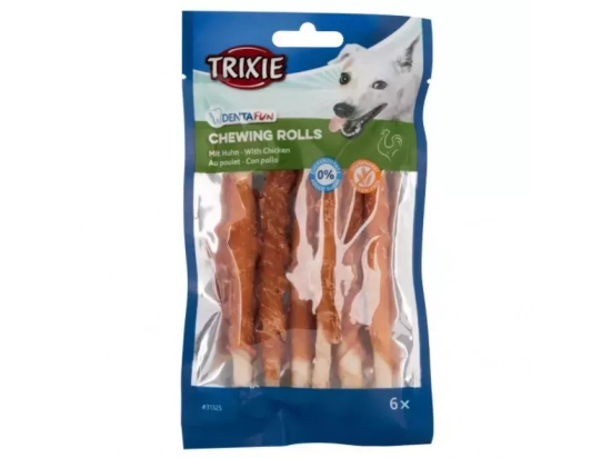 Фото - ласощі Trixie Denta Fun Chewing Rolls with Chicken - жувальні палички з куркою - ласощі для собак