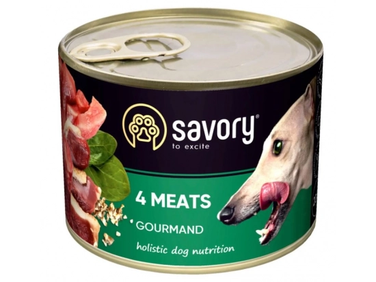 Фото - вологий корм (консерви) Savory (Сейворі) GOURMAND 4 MEATS вологий корм для дорослих собак (4 види м'яса)