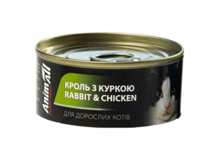 Фото - вологий корм (консерви) AnimAll Rabbit & Chicken вологий корм для котів КРОЛИК та КУРКА