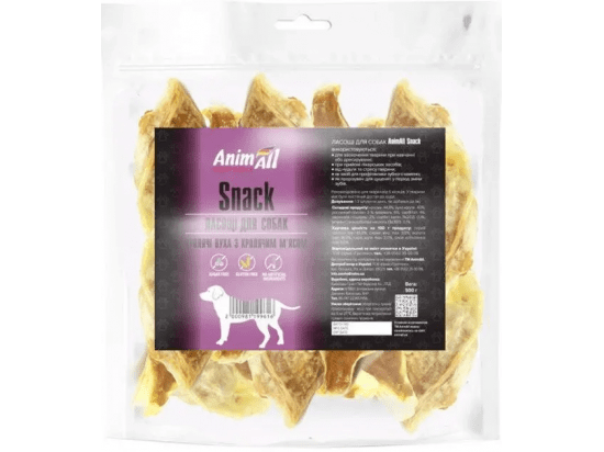 Фото 2 -  лакомства AnimAll Snack лакомство для собак, УШИ С МЯСОМ КРОЛИКА