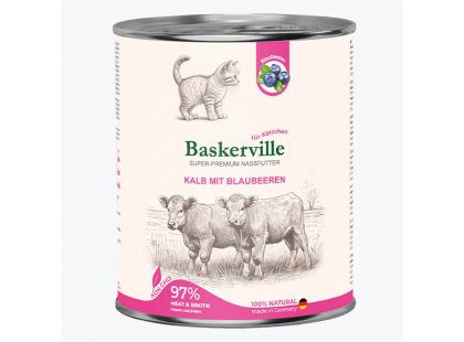 Фото 4 -  влажный корм (консервы) Baskerville Super Premium Kitten влажный корм для котят ТЕЛЯТИНА и ЧЕРНИКА