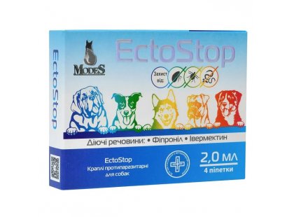 Фото 5 -  от блох и клещей Modes EctoStop капли на холку от блох, клещей и гельминтов для собак