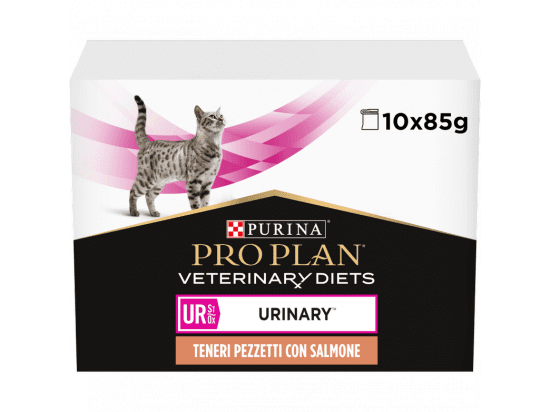 Фото - ветеринарні корми Purina Pro Plan (Пуріна Про План) Veterinary Diets UR Urinary Salmon вологий лікувальний корм для кішок для розчинення струвітного каміння ЛОСОСЬ