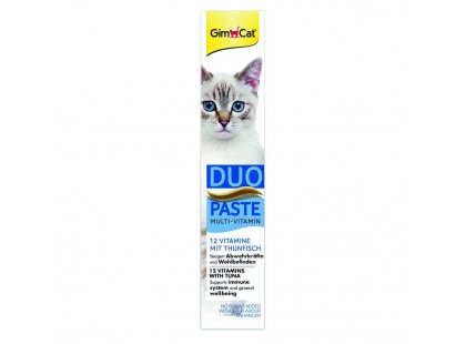 Фото 3 -  витамины и минералы Gimcat MULTI-VITAMIN DUO PASTE (12 ВИТАМИНОВ C ТУНЦОМ ПАСТА) лакомство для кошек