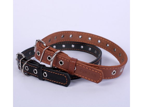 Фото 2 -  амуниция Collar (Коллар) - БЕЗРАЗМЕРНЫЙ кожаный ошейник для собак одинарный, черный