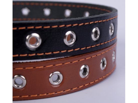Фото 3 -  амуниция Collar (Коллар) - БЕЗРАЗМЕРНЫЙ кожаный ошейник для собак одинарный, черный