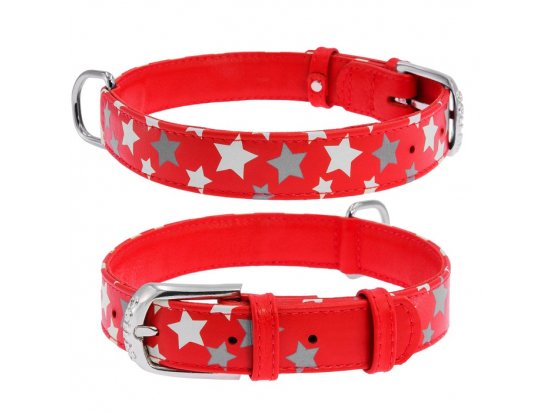 Фото - CoLLaR Glamour - кожаный СВЕТООТРАЖАЮЩИЙ ошейник для собак с украшением ЗВЕЗДОЧКА, КРАСНЫЙ амуниция CoLLaR Glamour - кожаный СВЕТООТРАЖАЮЩИЙ ошейник для собак с украшением ЗВЕЗДОЧКА, КРАСНЫЙ