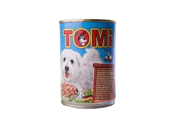 Фото 2 -  влажный корм (консервы) TOMi 5 kinds of meat консервы для собак - кусочки в соусе, 5 видов мяса