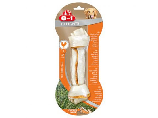 Фото - 8in1 (8 в 1) Delights Bones кістка з м'ясом - ласощі для собак ласощі 8in1 (8 в 1) Delights Bones кістка з м'ясом - ласощі для собак