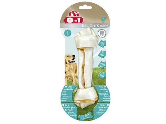 Фото 2 -  ласощі 8in1 (8 в 1) Dental Delights кістка для очищення зубів з м'ясом та мінералами - ласощі для собак