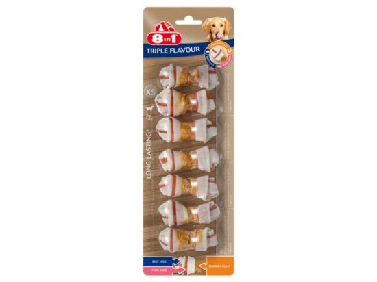 Фото - 8in1 TRIPLE FLAVOUR BONES лакомство для собак, жевательная кость 1 уп лакомства 8in1 TRIPLE FLAVOUR BONES лакомство для собак, жевательная кость 1 уп