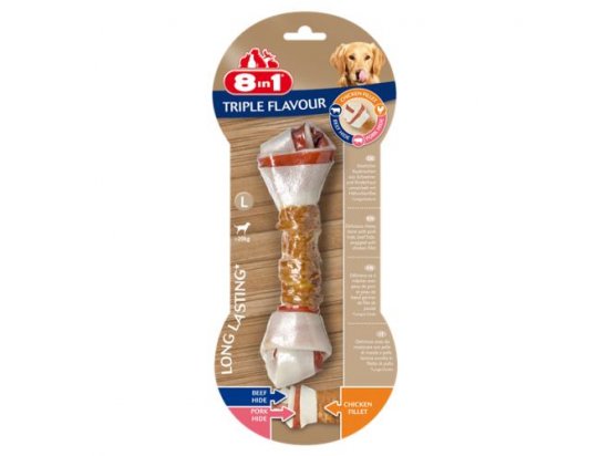 Фото 2 -  ласощі 8in1 TRIPLE FLAVOUR BONES ласощі для собак, жувальна кістка