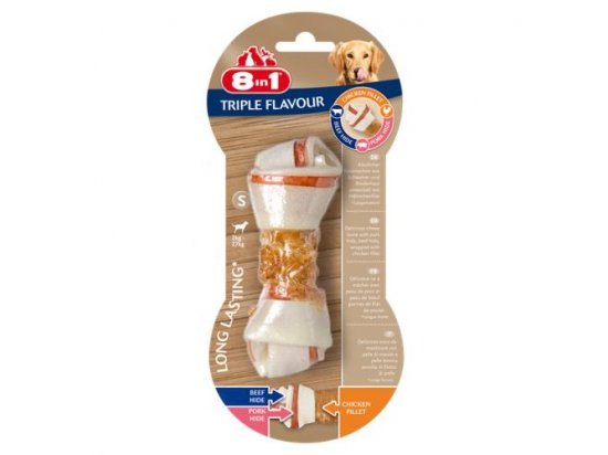 Фото - 8in1 TRIPLE FLAVOUR BONES ласощі для собак, жувальна кістка ласощі 8in1 TRIPLE FLAVOUR BONES ласощі для собак, жувальна кістка