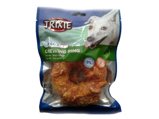 Фото - Trixie Denta Fun Chewing Ring with Chicken - кость-кольцо с курицей - лакомство для собак лакомства Trixie Denta Fun Chewing Ring with Chicken - кость-кольцо с курицей - лакомство для собак