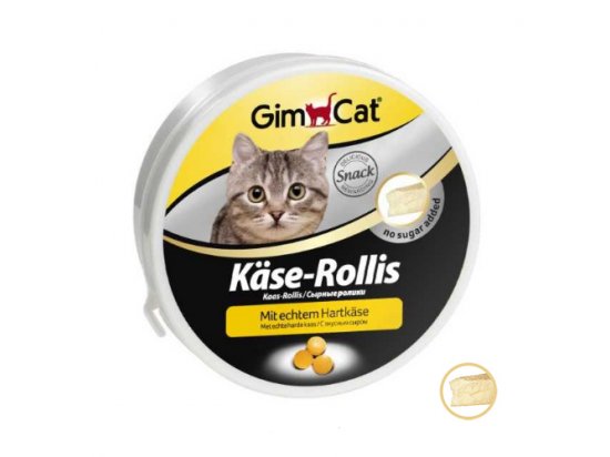 Фото 2 -  лакомства Gimcat KASE ROLLIES (СЫРНЫЕ РОЛИКИ) витаминное лакомство для кошек