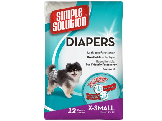 Фото 2 -  памперсы и трусики Simple Solution Disposable Diapers - Гигиенические подгузники для собак (12 шт.)