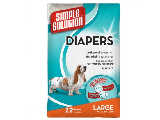 Фото 5 -  памперсы и трусики Simple Solution Disposable Diapers - Гигиенические подгузники для собак (12 шт.)